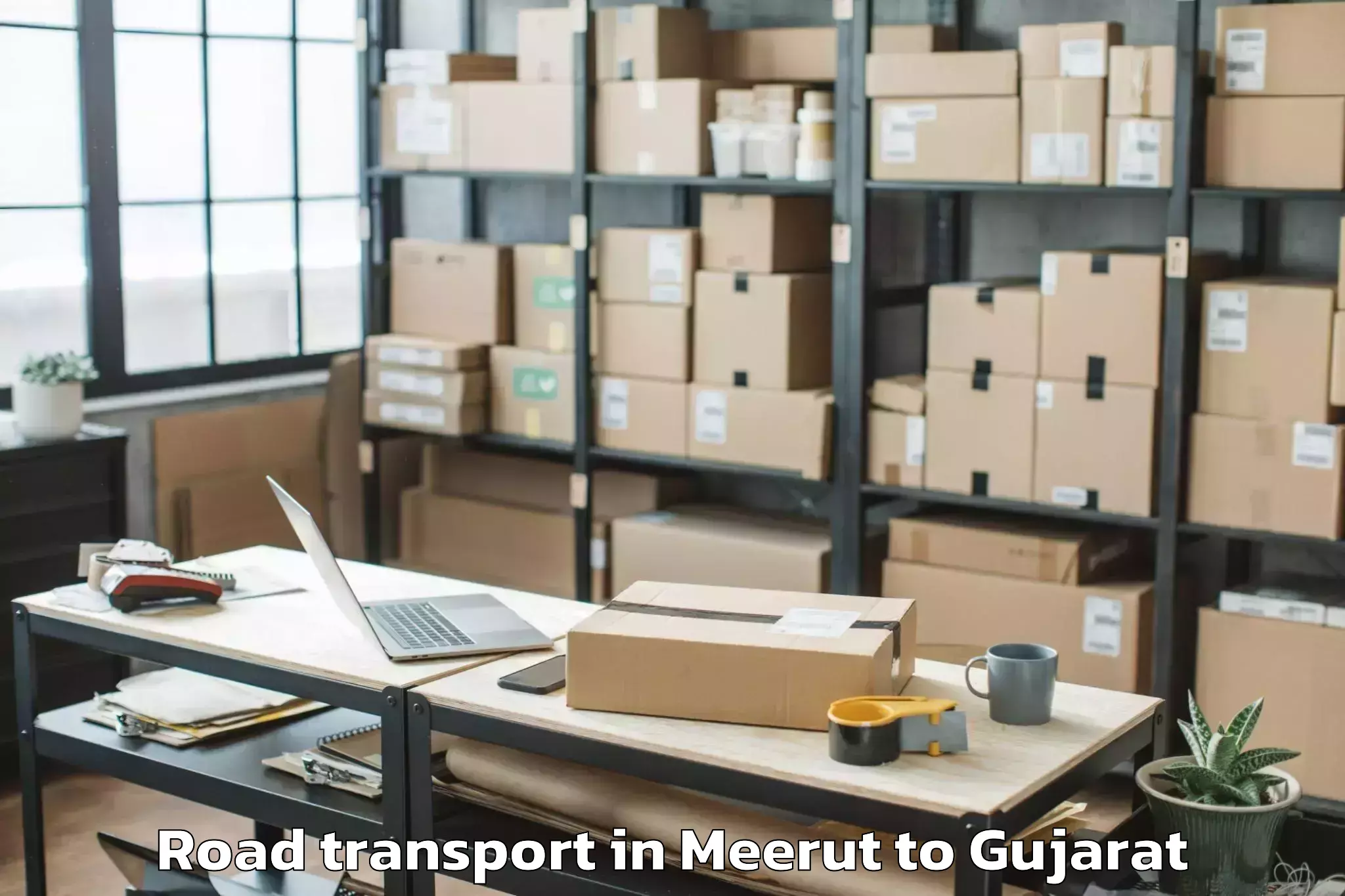 Book Meerut to Vansda Road Transport Online